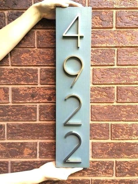 house numbers on front door metal|ways to display house numbers.